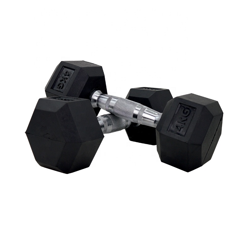 Cleachtadh Dumbbell Babhta Rubair 5kg 7.5kg 10kg Giomnáisiam Baile Heics Dumbbells Rubber